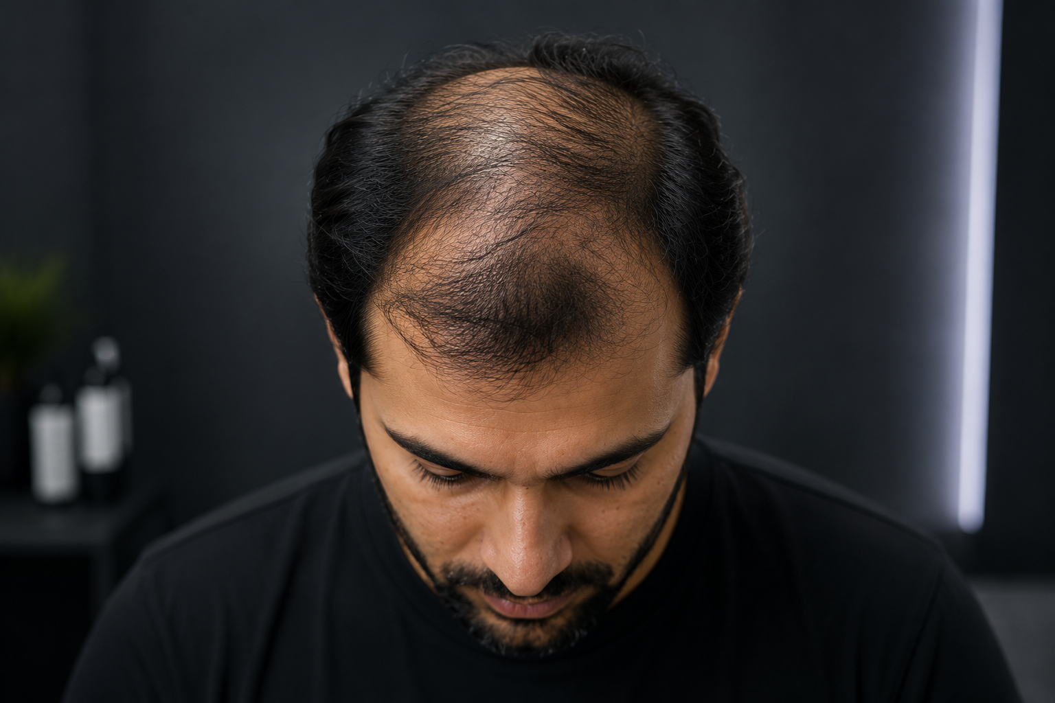 Before hair replacement transformation example at HairGrow